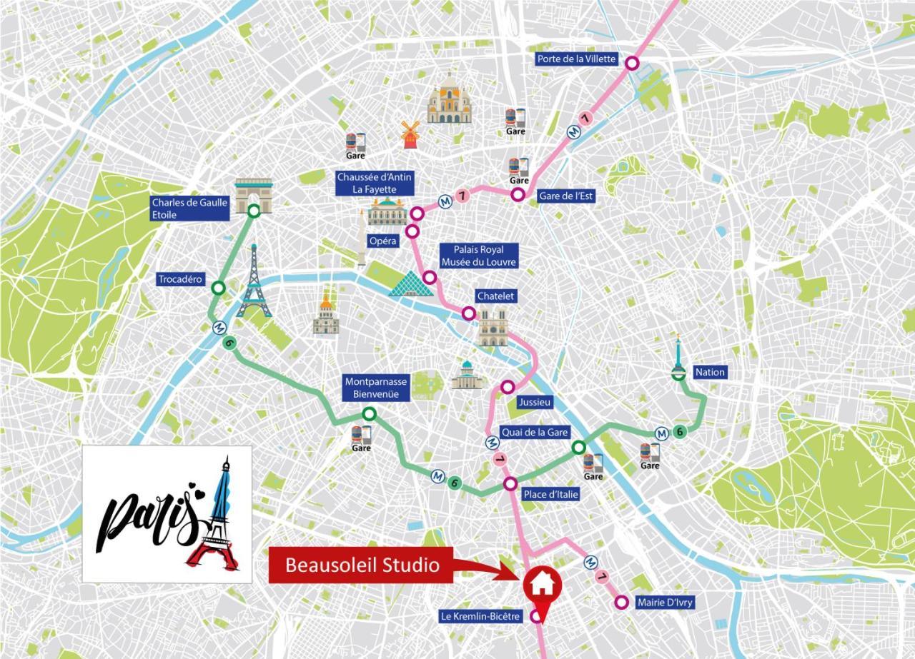 Beausoleil Studio Metro Paris Sud Le Kremlin-Bicetre ภายนอก รูปภาพ
